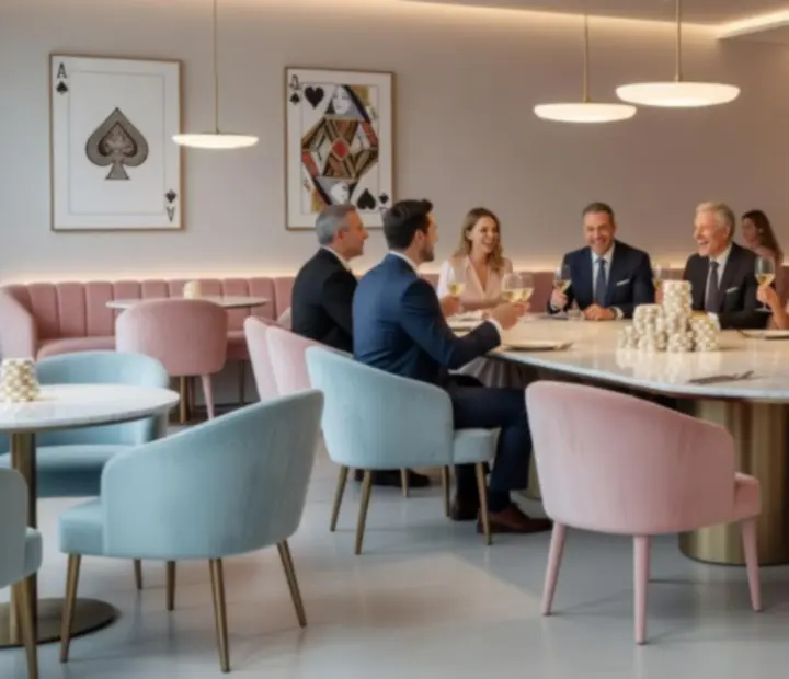 Eleganckie wnętrze restauracji przygotowane na wieczorne wydarzenie