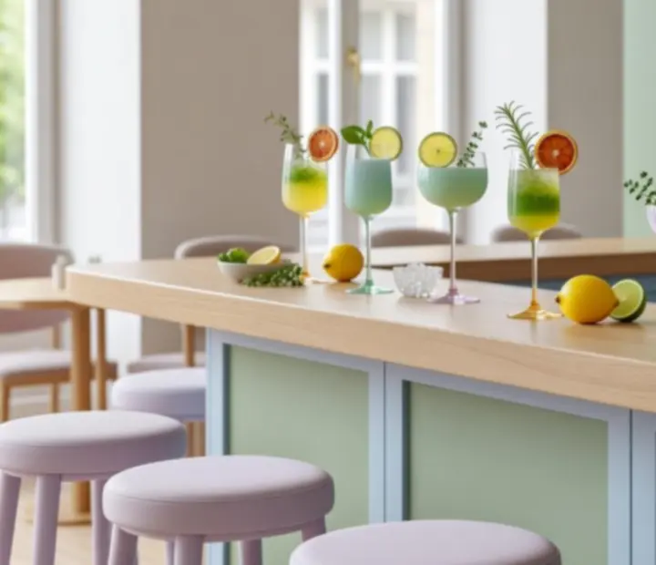 Autorskie koktajle na barze w restauracji Kragostrelia