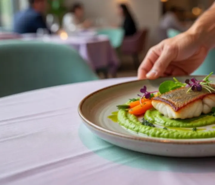 Autorskie danie szefa kuchni serwowane w restauracji Kragostrelia